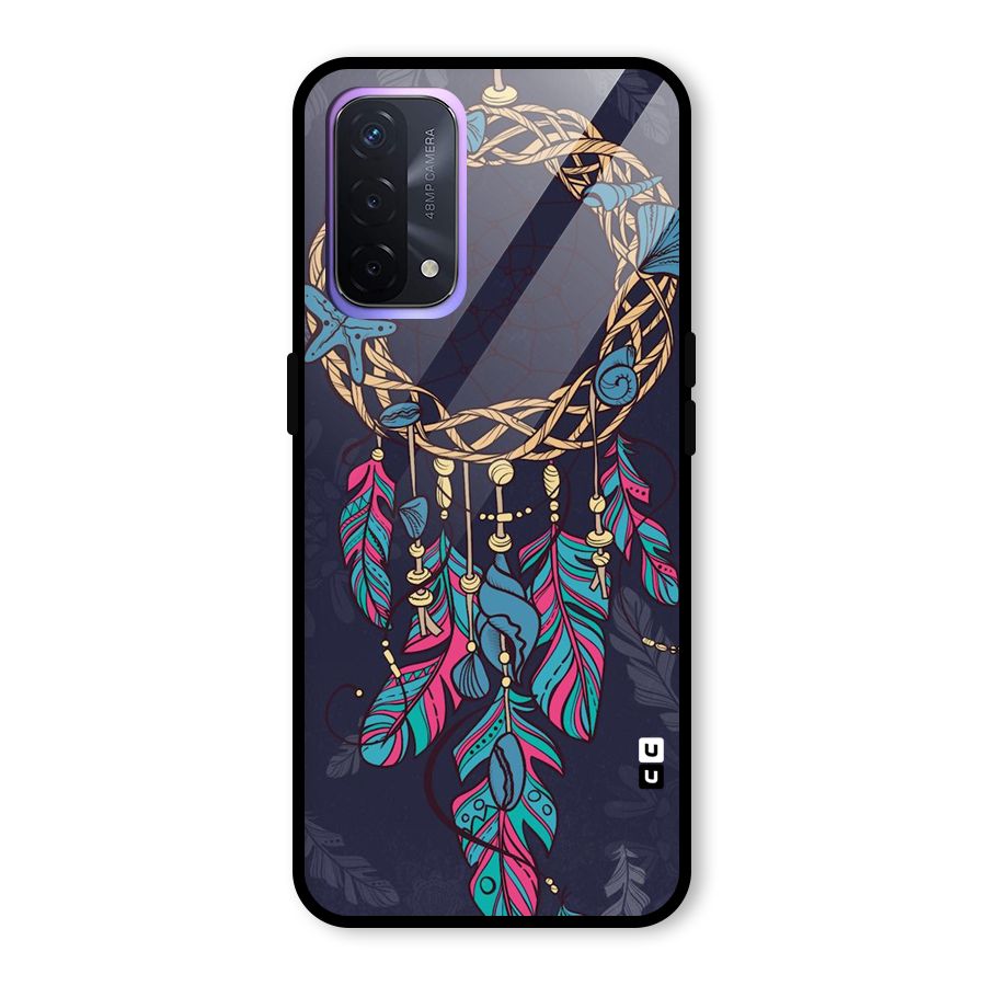Animated Dream Catcher Glass Back Case for Oppo A74 5G