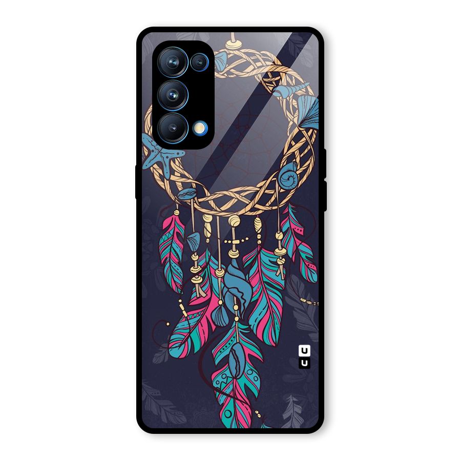 Animated Dream Catcher Glass Back Case for Oppo Reno5 Pro 5G