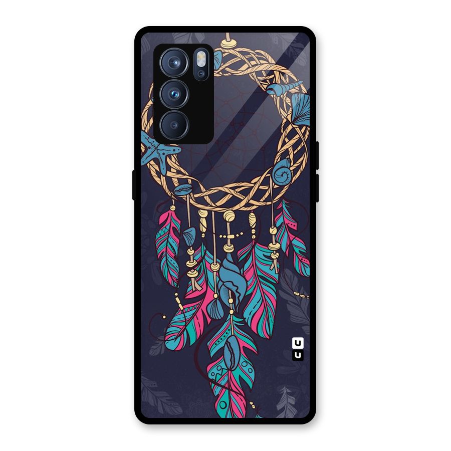Animated Dream Catcher Glass Back Case for Oppo Reno6 Pro 5G