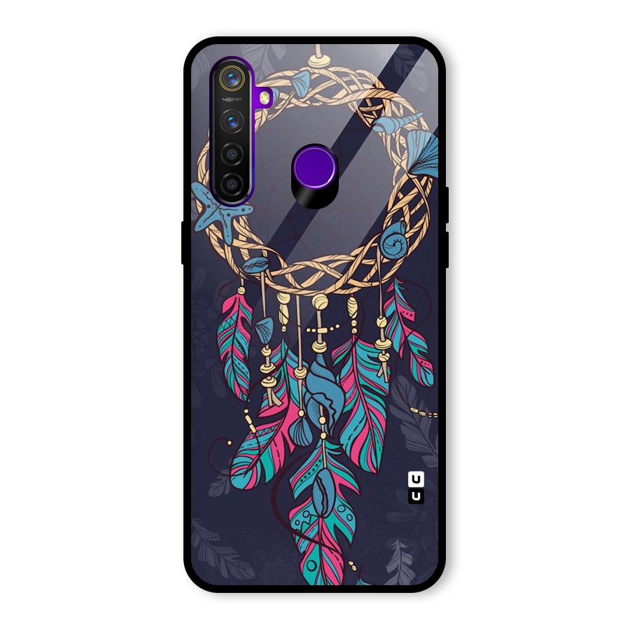 Animated Dream Catcher Glass Back Case for Realme 5 Pro
