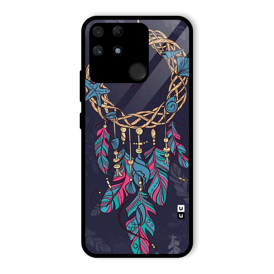 Animated Dream Catcher Glass Back Case for Realme Narzo 50A