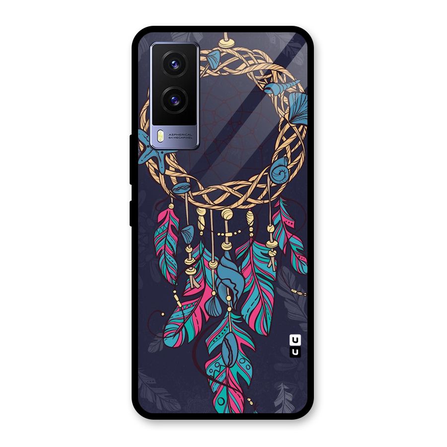 Animated Dream Catcher Glass Back Case for Vivo V21e 5G