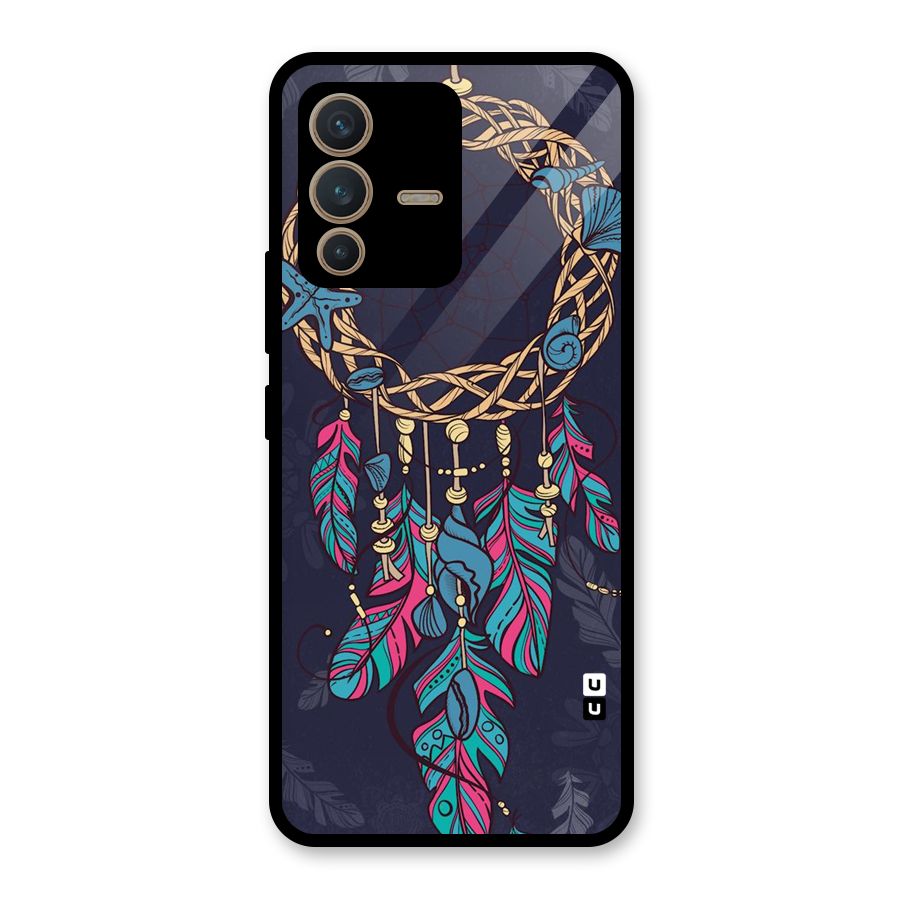 Animated Dream Catcher Glass Back Case for Vivo V23 5G