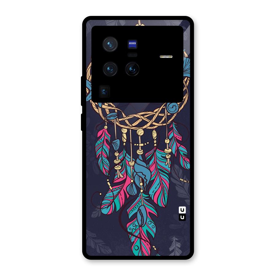 Animated Dream Catcher Glass Back Case for Vivo X80 Pro