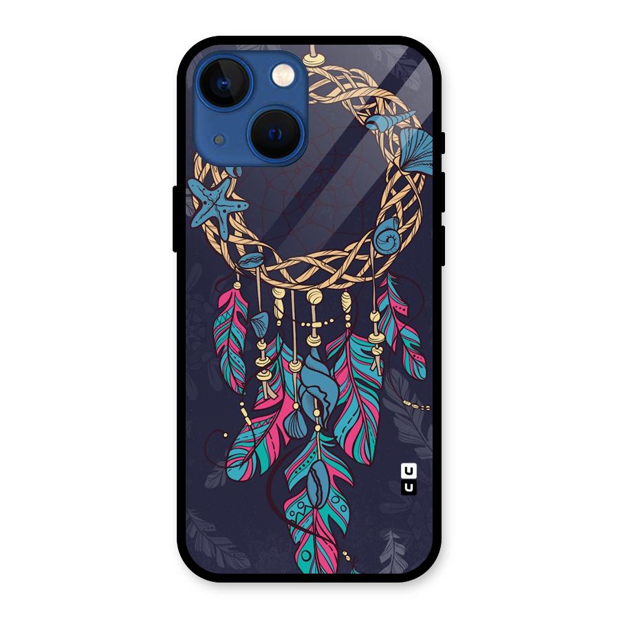 Animated Dream Catcher Glass Back Case for iPhone 13 Mini