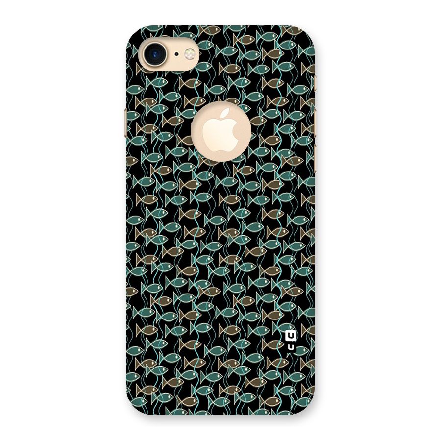 Animated Fishes Art Pattern Back Case for iPhone 7 Logo Cut