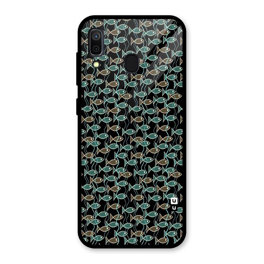 Animated Fishes Art Pattern Glass Back Case for Galaxy A30