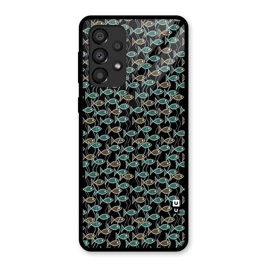 Animated Fishes Art Pattern Glass Back Case for Galaxy A33 5G