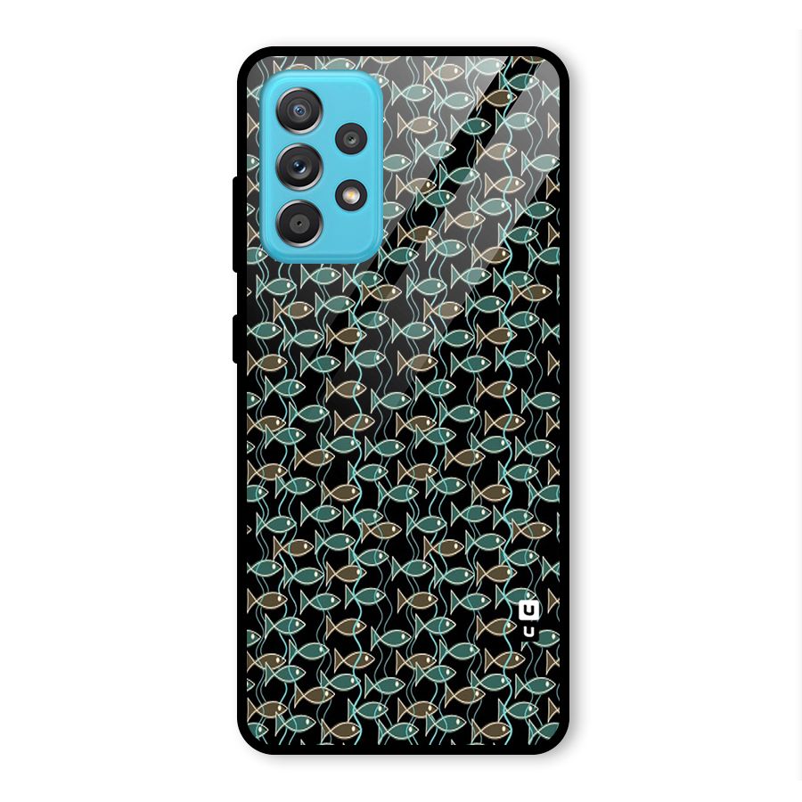 Animated Fishes Art Pattern Glass Back Case for Galaxy A52