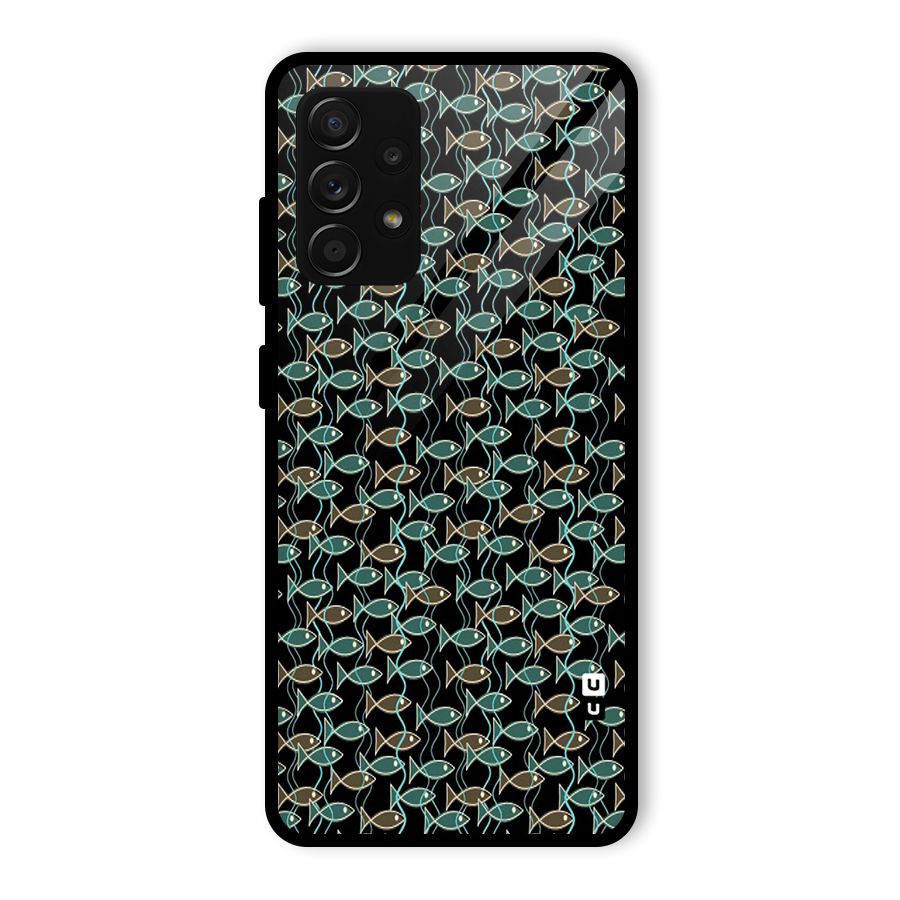 Animated Fishes Art Pattern Glass Back Case for Galaxy A53 5G