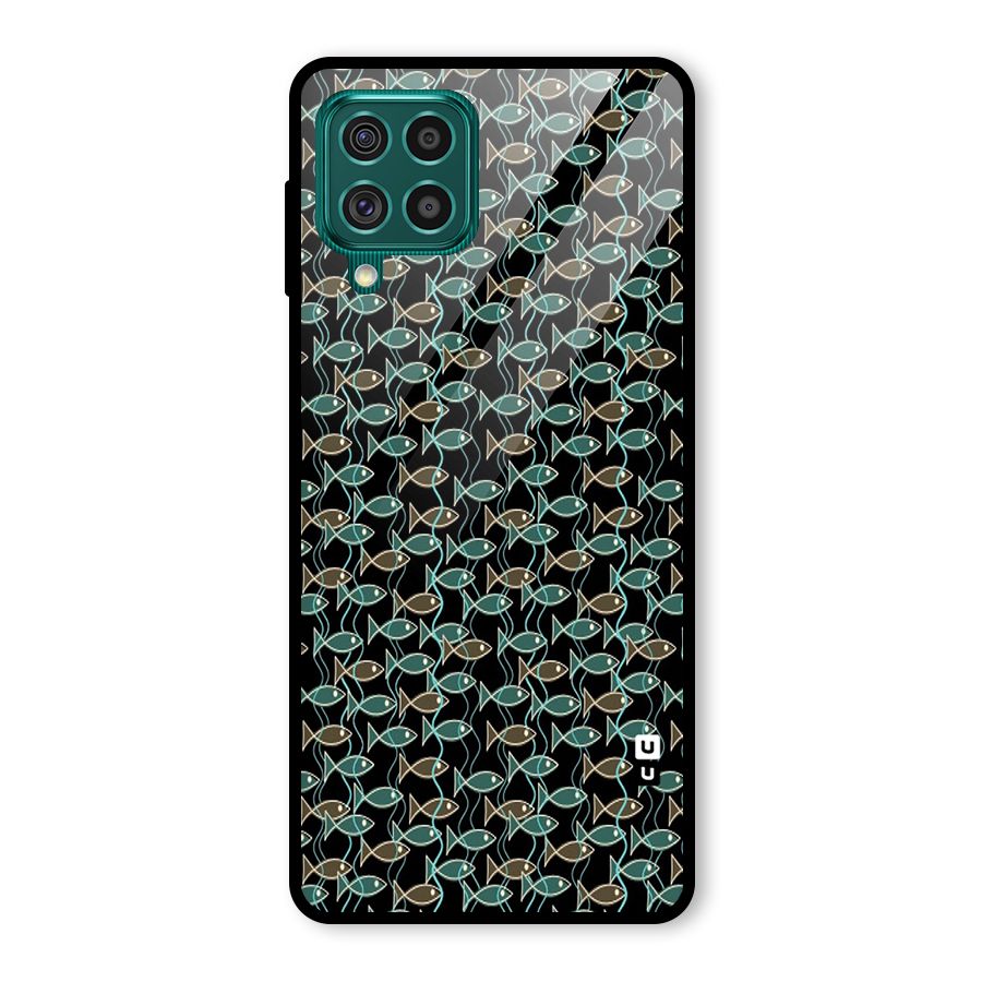 Animated Fishes Art Pattern Glass Back Case for Galaxy F62
