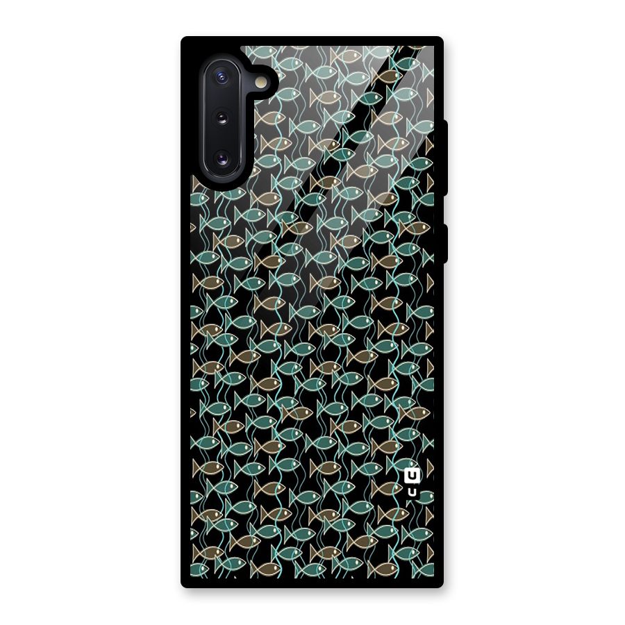Animated Fishes Art Pattern Glass Back Case for Galaxy Note 10