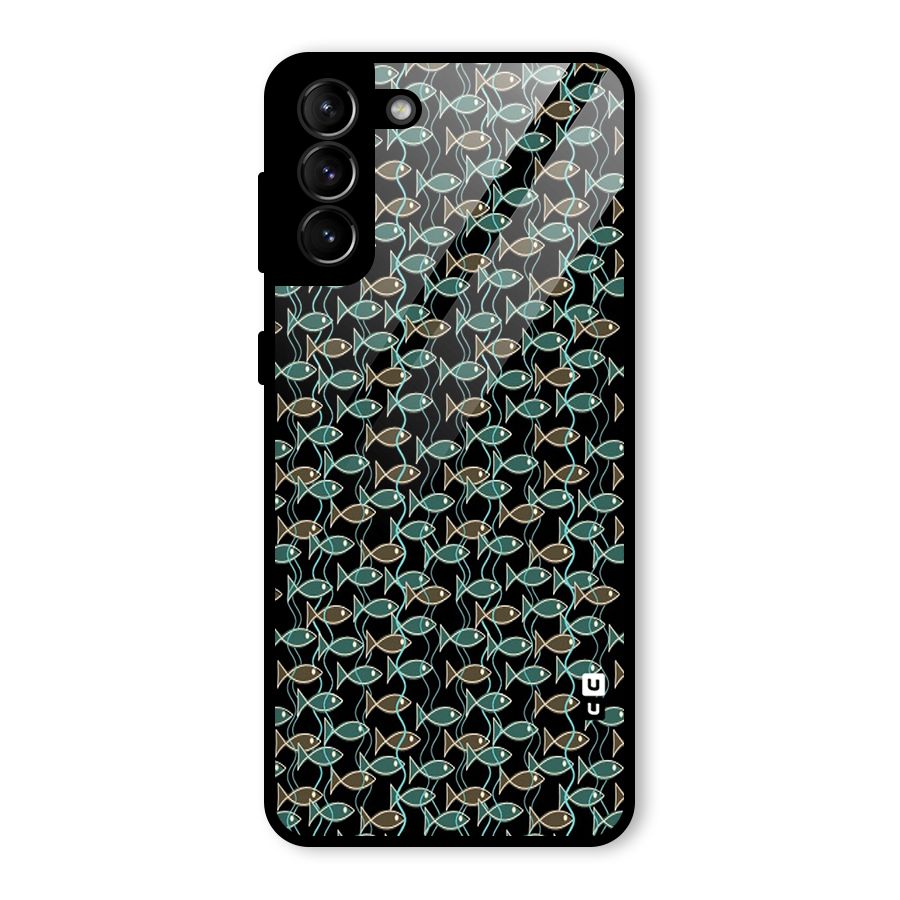 Animated Fishes Art Pattern Glass Back Case for Galaxy S21 Plus