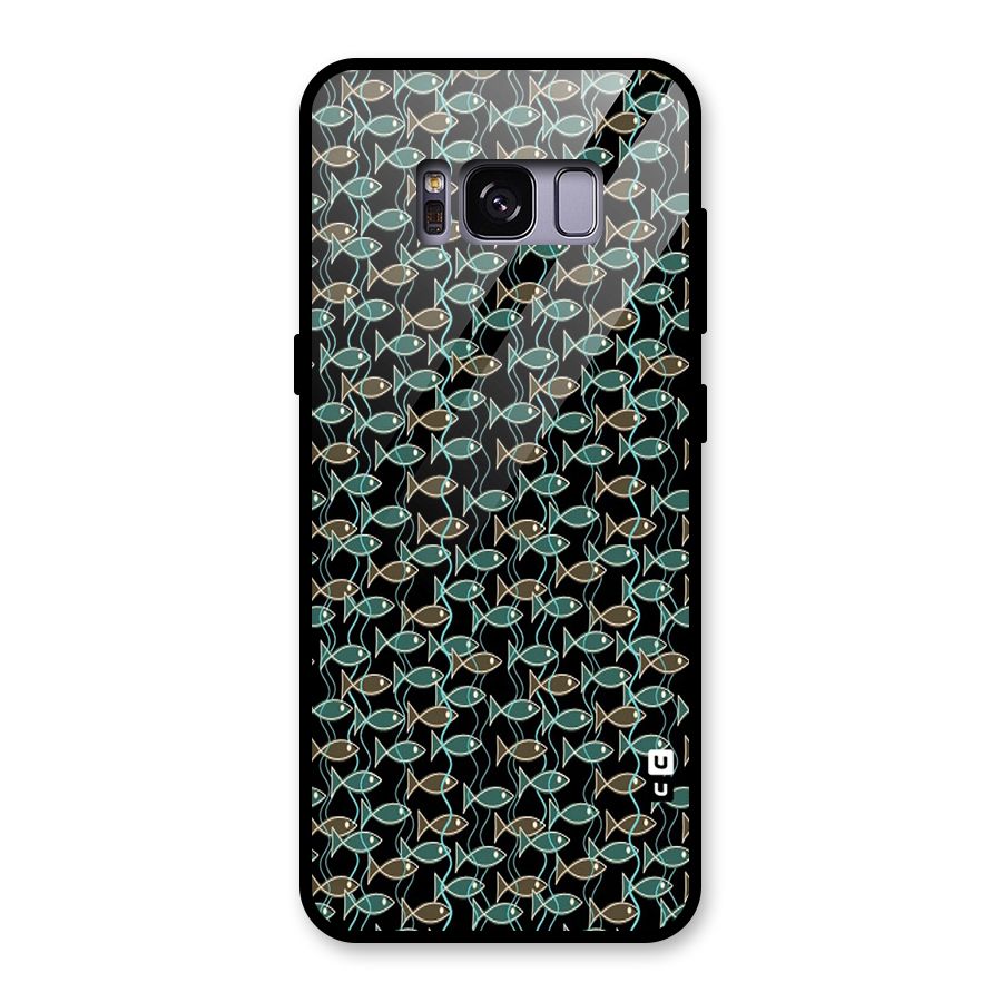 Animated Fishes Art Pattern Glass Back Case for Galaxy S8