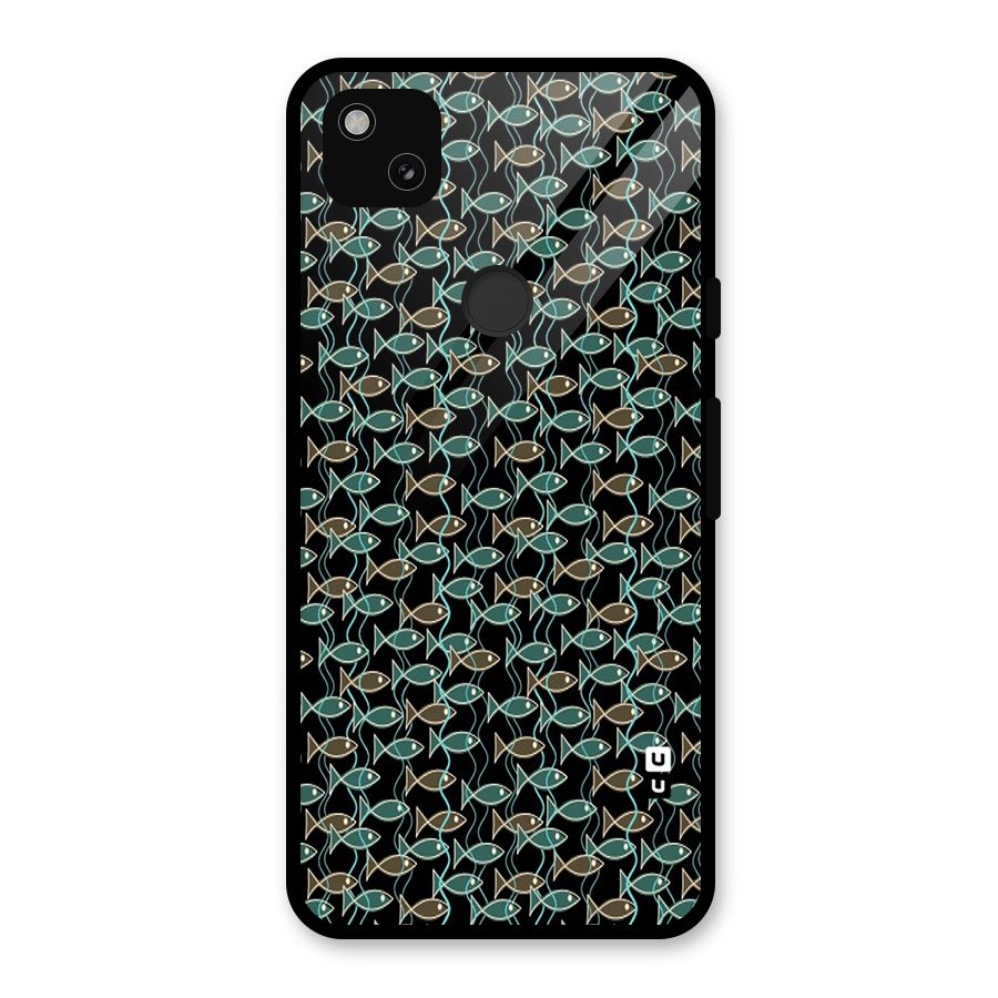 Animated Fishes Art Pattern Glass Back Case for Google Pixel 4a