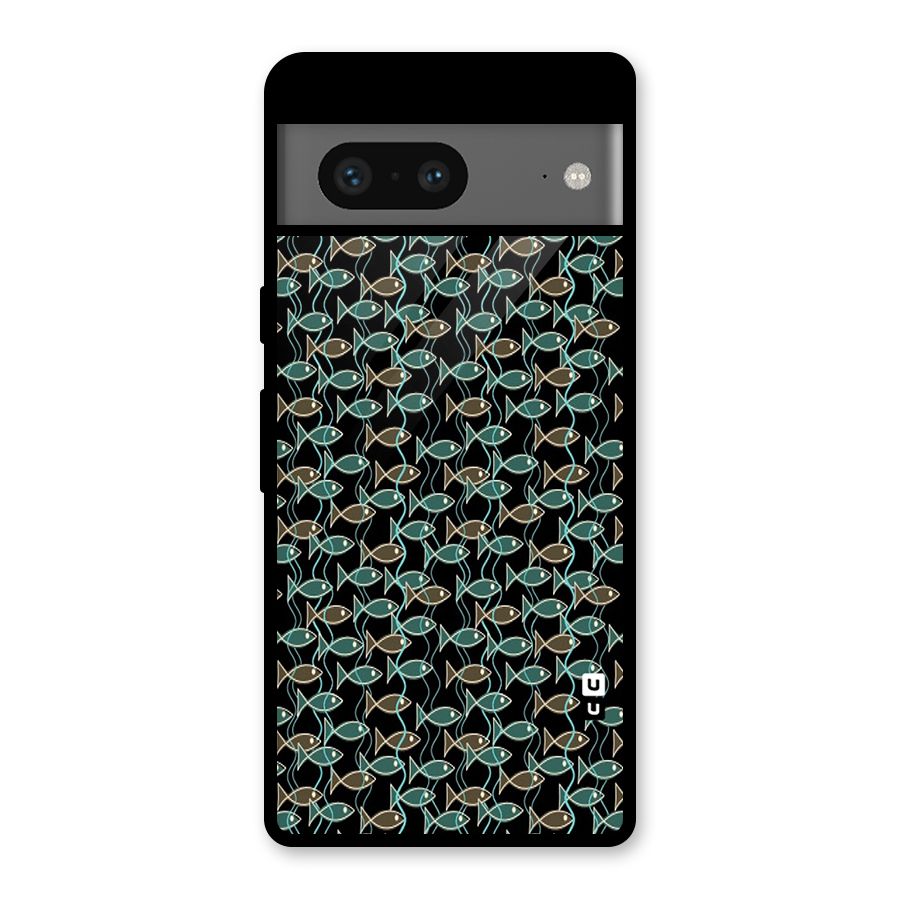Animated Fishes Art Pattern Glass Back Case for Google Pixel 7