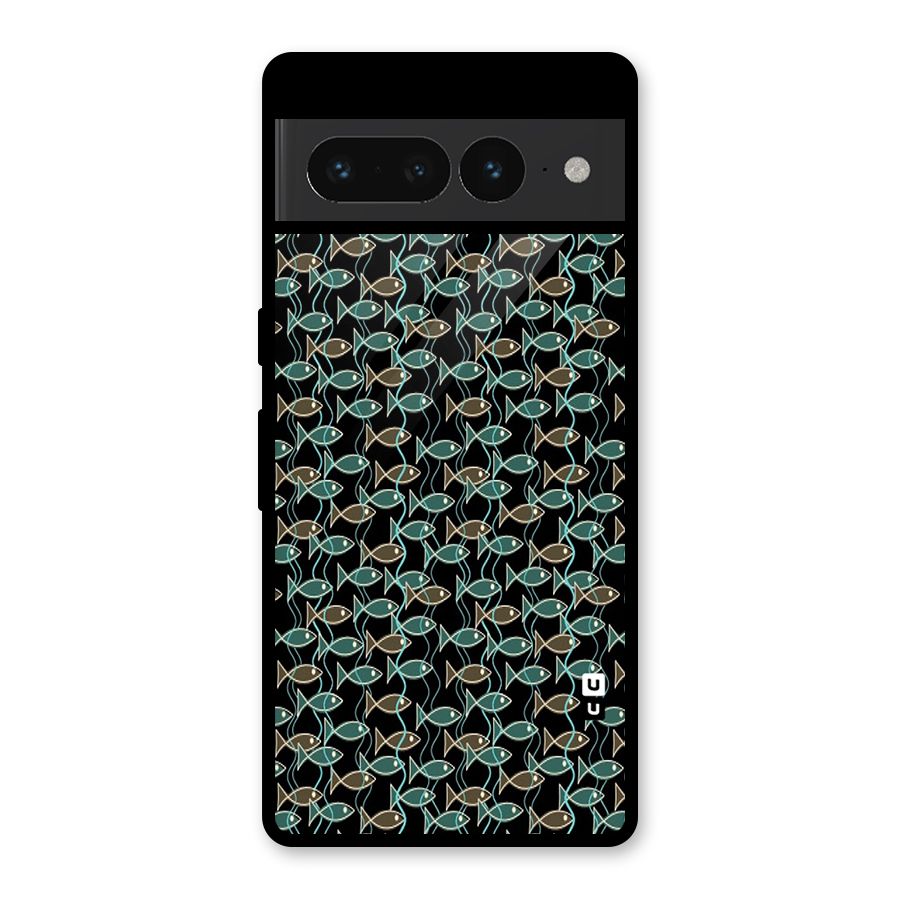 Animated Fishes Art Pattern Glass Back Case for Google Pixel 7 Pro