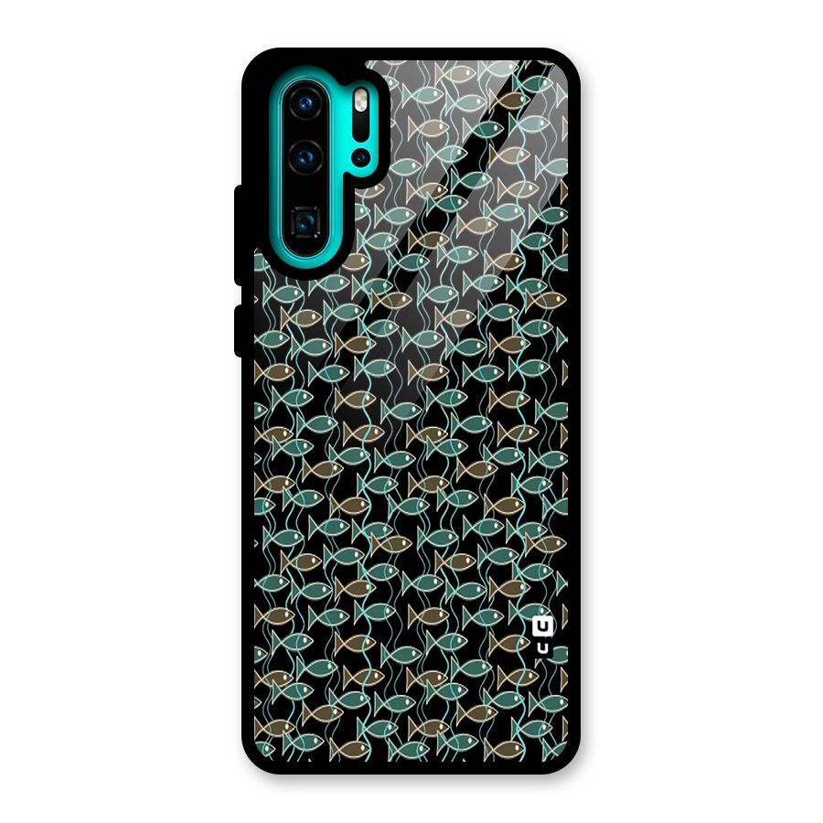 Animated Fishes Art Pattern Glass Back Case for Huawei P30 Pro