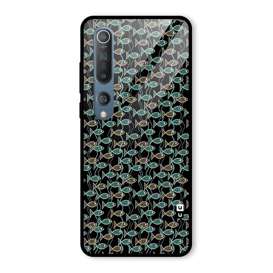 Animated Fishes Art Pattern Glass Back Case for Mi 10