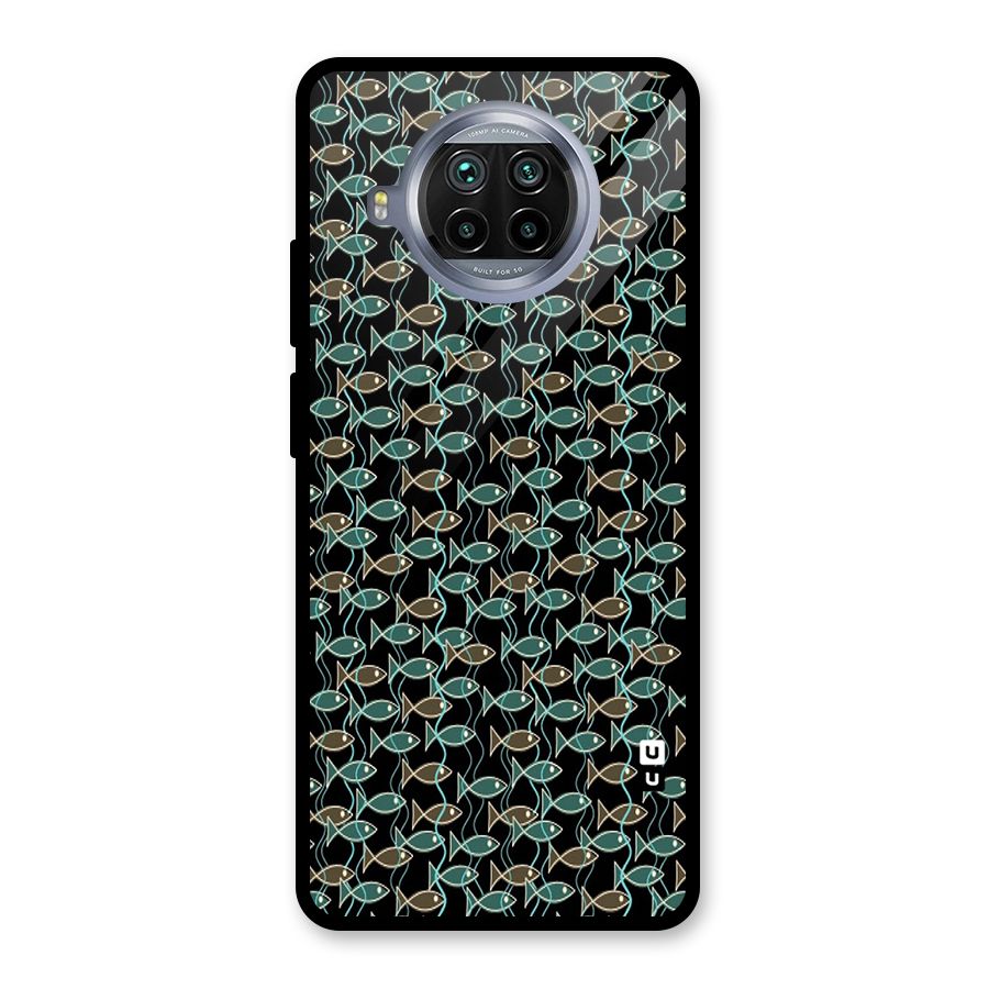 Animated Fishes Art Pattern Glass Back Case for Mi 10i