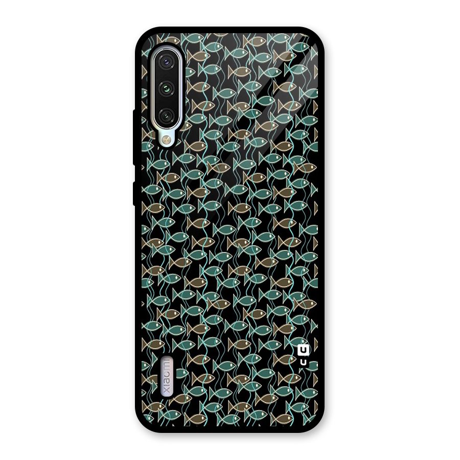 Animated Fishes Art Pattern Glass Back Case for Mi A3