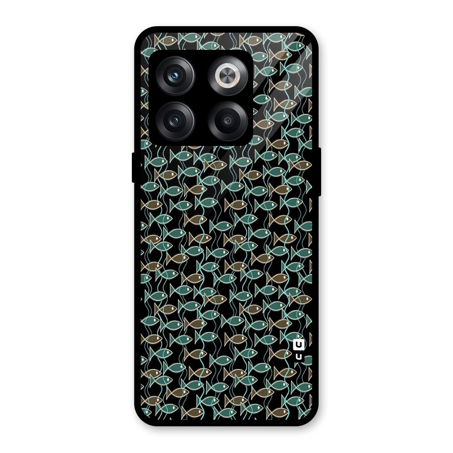 Animated Fishes Art Pattern Glass Back Case for OnePlus 10T