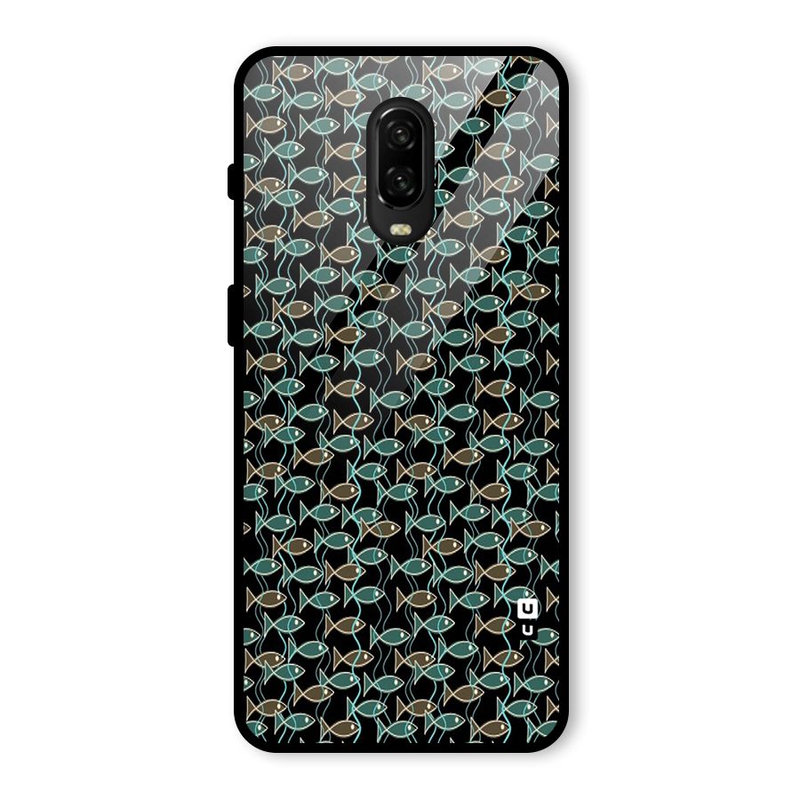 Animated Fishes Art Pattern Glass Back Case for OnePlus 6T