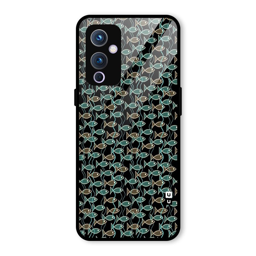 Animated Fishes Art Pattern Glass Back Case for OnePlus 9
