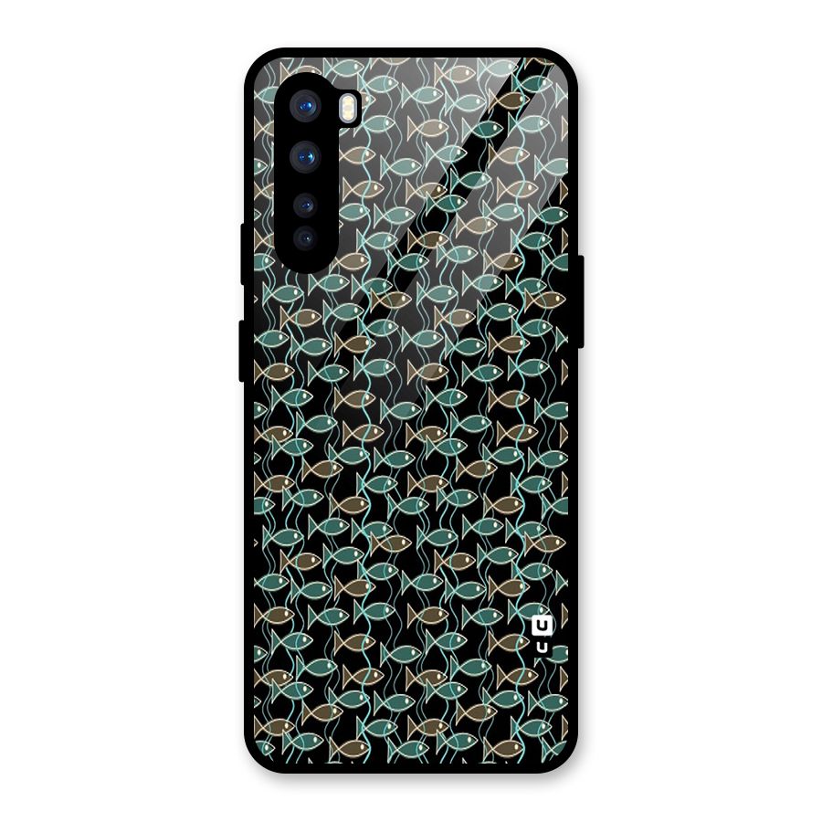 Animated Fishes Art Pattern Glass Back Case for OnePlus Nord