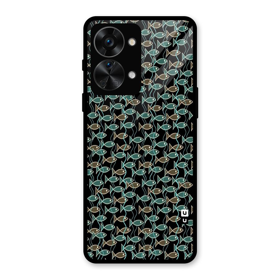 Animated Fishes Art Pattern Glass Back Case for OnePlus Nord 2T