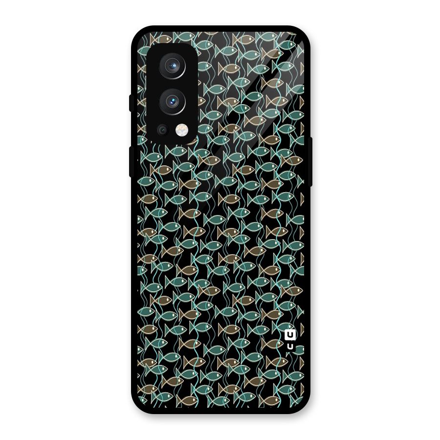 Animated Fishes Art Pattern Glass Back Case for OnePlus Nord 2 5G