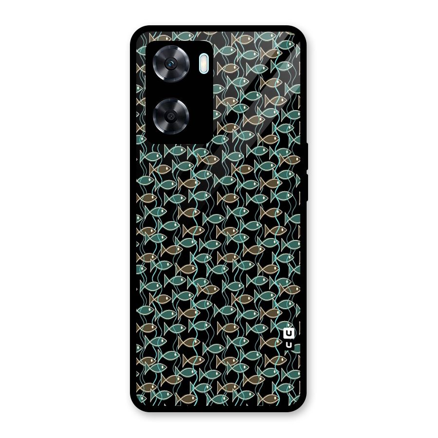 Animated Fishes Art Pattern Glass Back Case for Oppo A77