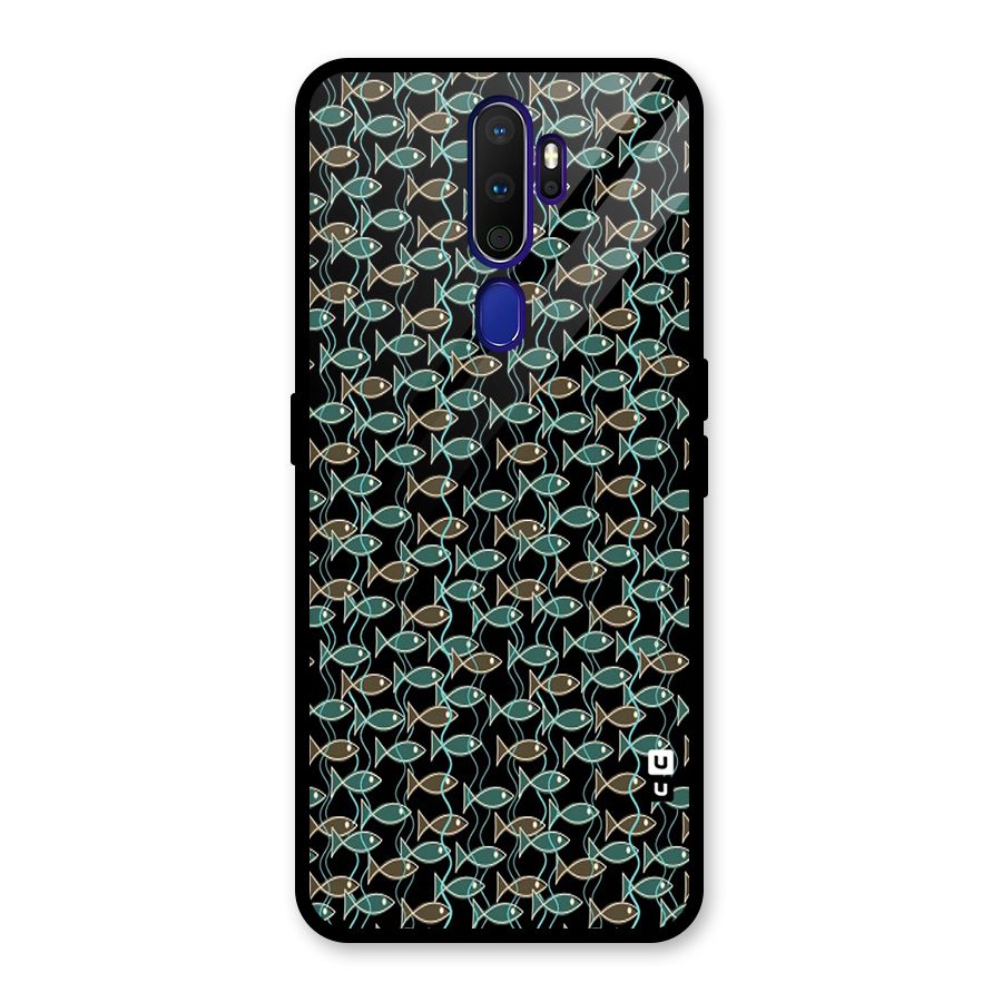 Animated Fishes Art Pattern Glass Back Case for Oppo A9 (2020)