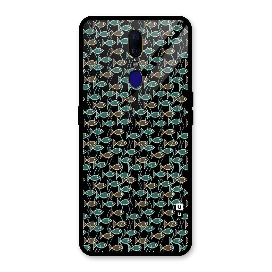 Animated Fishes Art Pattern Glass Back Case for Oppo F11