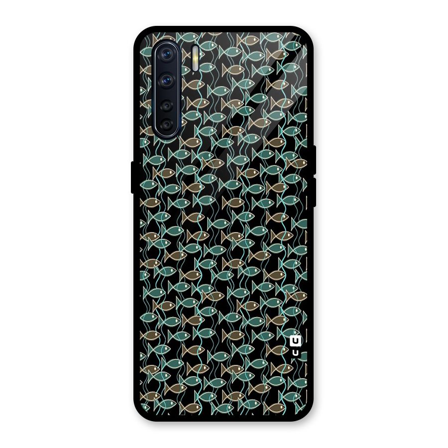 Animated Fishes Art Pattern Glass Back Case for Oppo F15