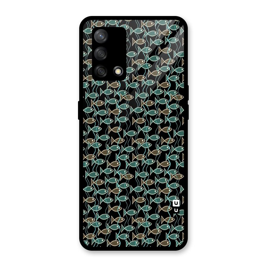 Animated Fishes Art Pattern Glass Back Case for Oppo F19