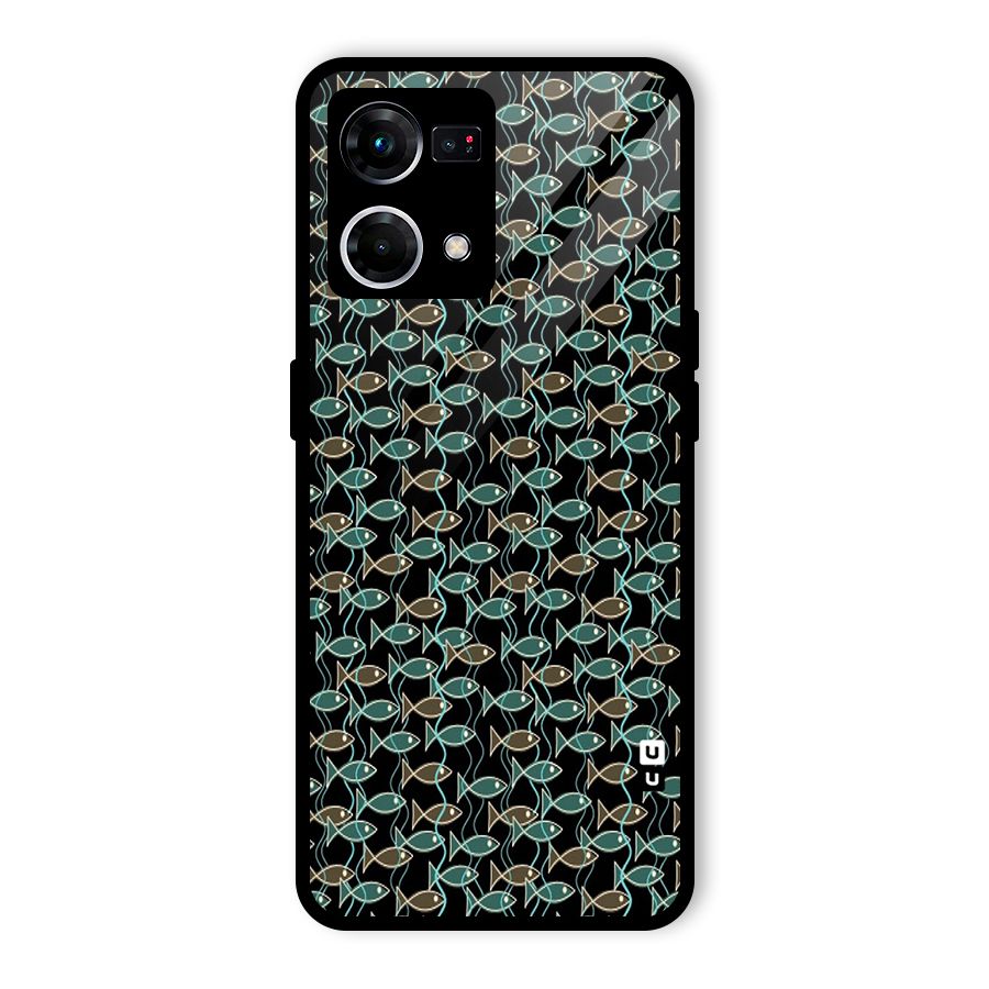 Animated Fishes Art Pattern Glass Back Case for Oppo F21 Pro 4G