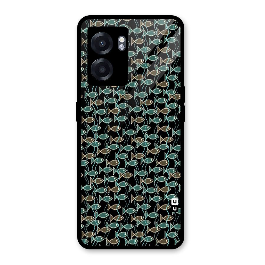 Animated Fishes Art Pattern Glass Back Case for Oppo K10 (5G)