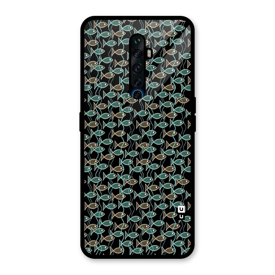 Animated Fishes Art Pattern Glass Back Case for Oppo Reno2 Z
