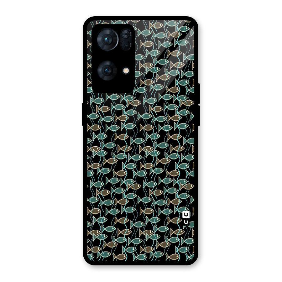 Animated Fishes Art Pattern Glass Back Case for Oppo Reno7 Pro 5G