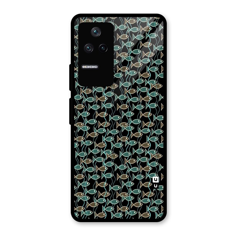 Animated Fishes Art Pattern Glass Back Case for Poco F4 5G