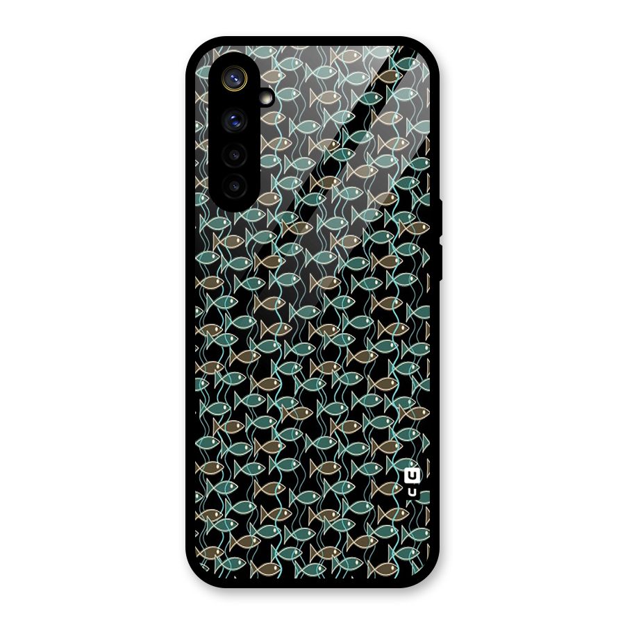 Animated Fishes Art Pattern Glass Back Case for Realme 6i