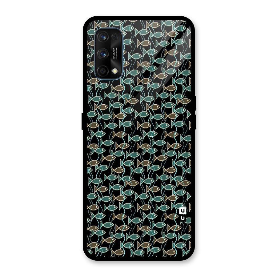 Animated Fishes Art Pattern Glass Back Case for Realme 7 Pro