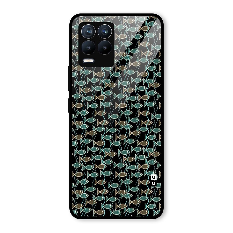 Animated Fishes Art Pattern Glass Back Case for Realme 8 Pro