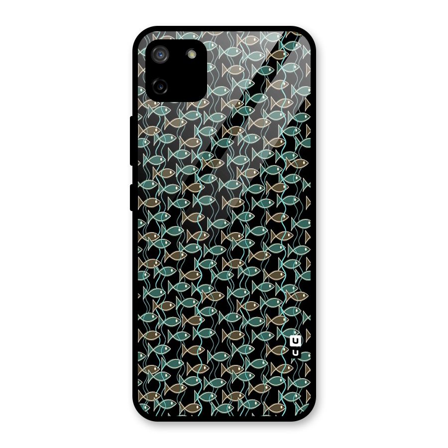 Animated Fishes Art Pattern Glass Back Case for Realme C11