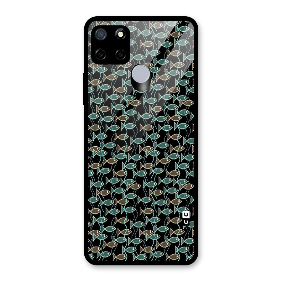 Animated Fishes Art Pattern Glass Back Case for Realme C15