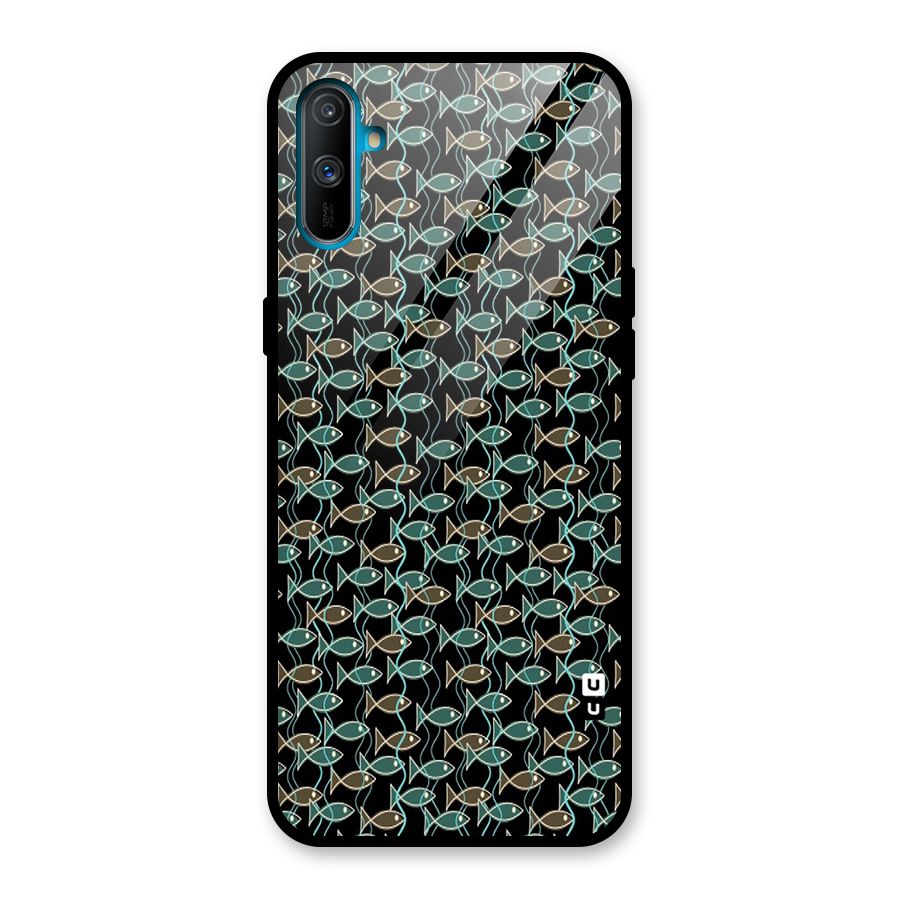 Animated Fishes Art Pattern Glass Back Case for Realme C3