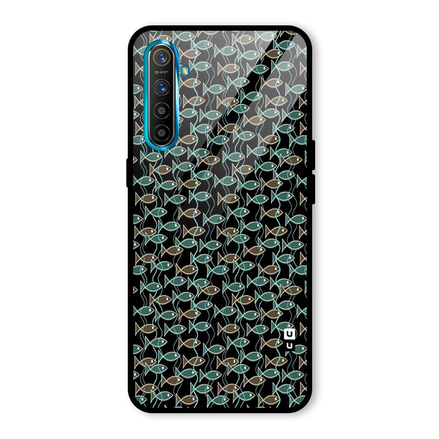 Animated Fishes Art Pattern Glass Back Case for Realme X2