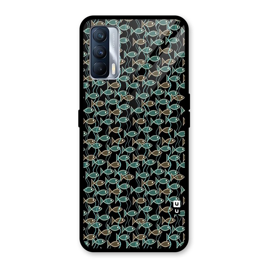 Animated Fishes Art Pattern Glass Back Case for Realme X7