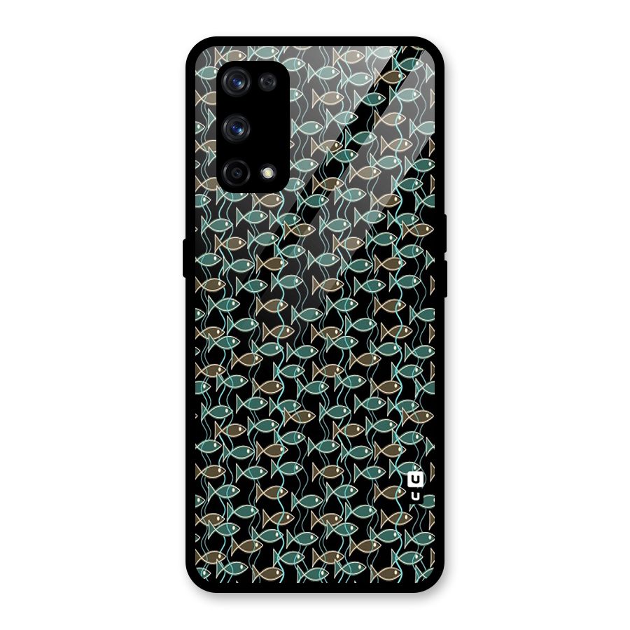 Animated Fishes Art Pattern Glass Back Case for Realme X7 Pro